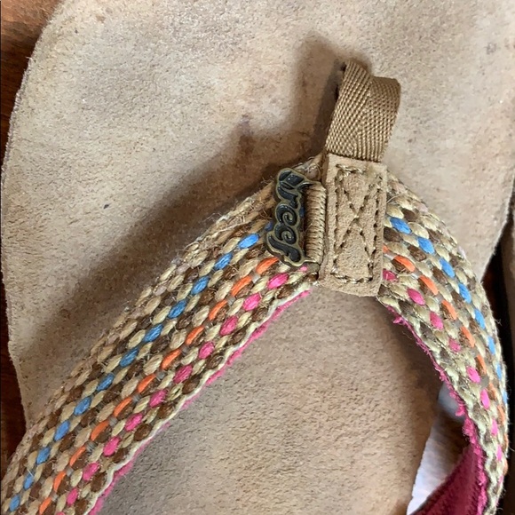 Womens Reef Suede and Tweed Flip Flops - Picture 2 of 4